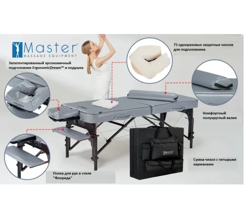 Массажный стол складной Master Montour LX (76 см)широкий