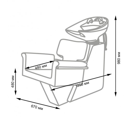 Парикмахерская мойка МД-07 цвет Черный №64