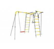 Детский спортивный комплекс для дачи ROMANA Веселая лужайка - 2 (желтый/серый)