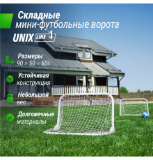 Ворота для мини-футбола UNIX Line стальные 90x60 см, складные
