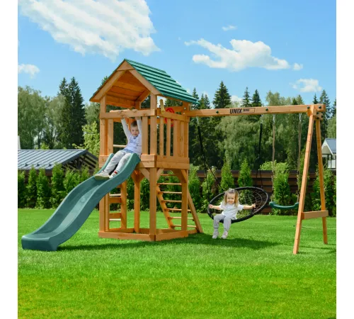 Детский игровой комплекс UNIX Kids (6 in 1) Dark Green