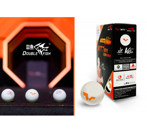 Мячи для н/т Double Fish V40+ 3 star WTT (6шт.)